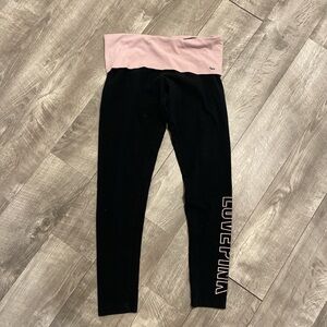 PINK Victoria's Secret Black and Pink Leggings